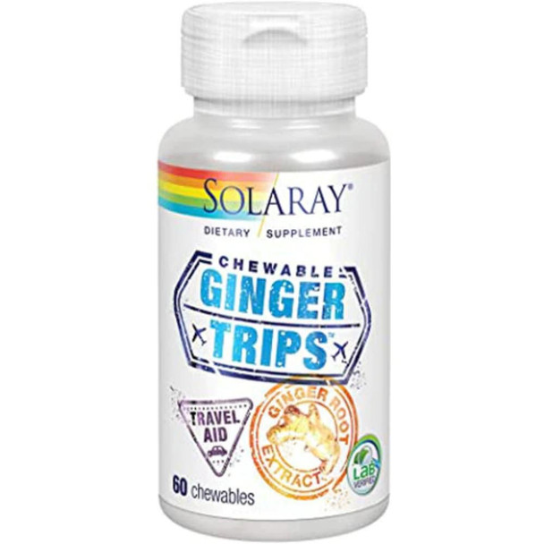  Solaray Ginger Trips 67mg 60 Chewable Wafers 