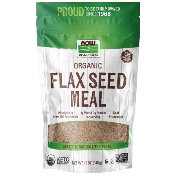  Now Foods Organic Flax Seed Meal 12 oz 