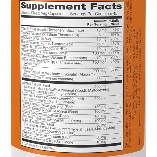  Now Foods Energy Boost 90 Capsules 