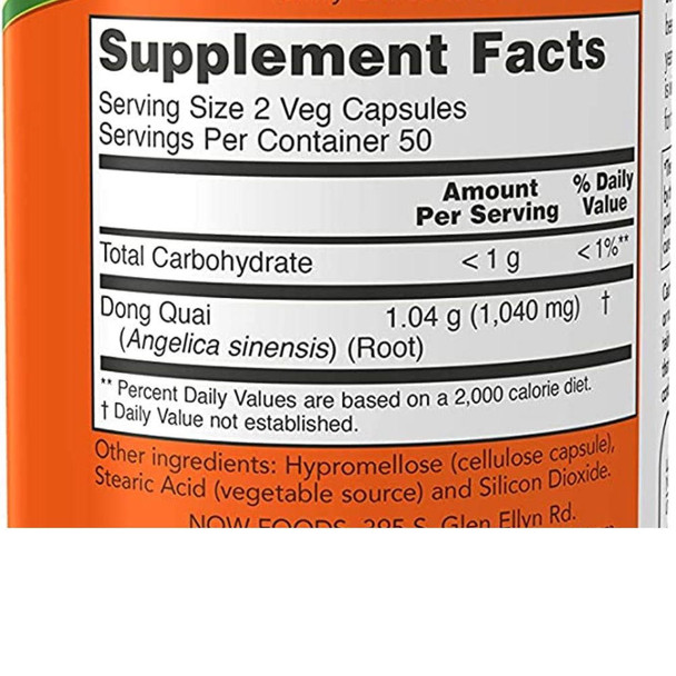  Now Foods Dong Quai 520 Mg 100 Capsules 