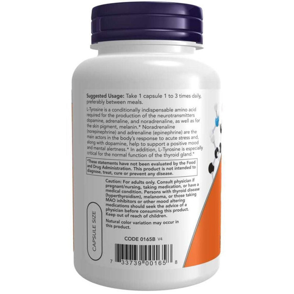  Now Foods Tyrosine 750 Mg 90 Capsules 