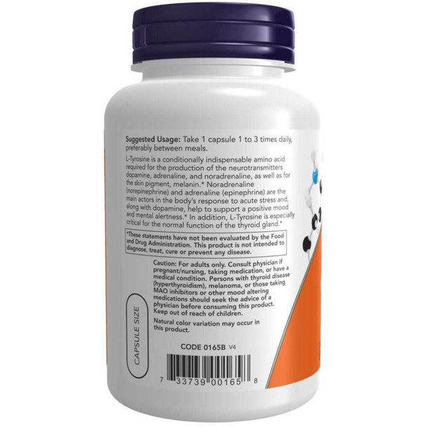  Now Foods Tyrosine 750 Mg 90 Capsules 