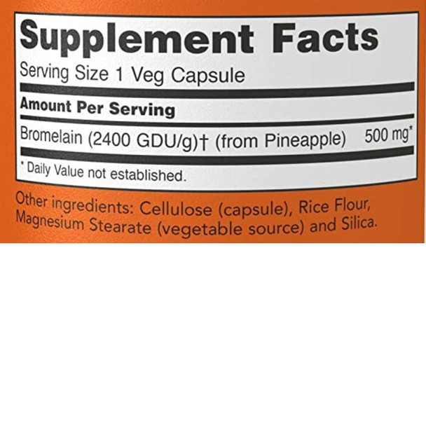  Now Foods Bromelain 500Mg 60 Capsules 