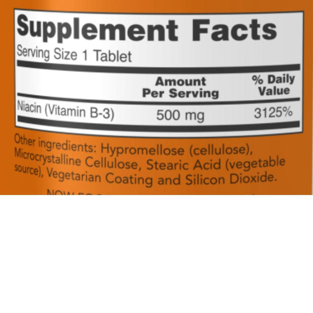  Now Foods Sustained Release Niacin 500mg 250 Tablets 