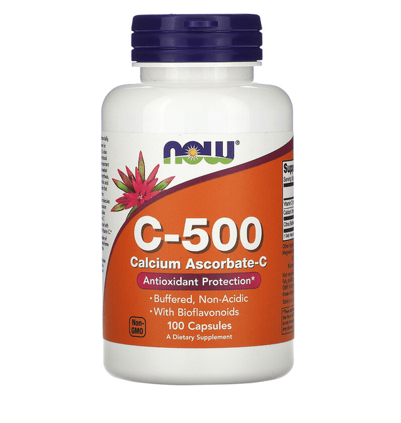  Now Foods C-500 Calcium Ascorbate-C 100 Capsules 