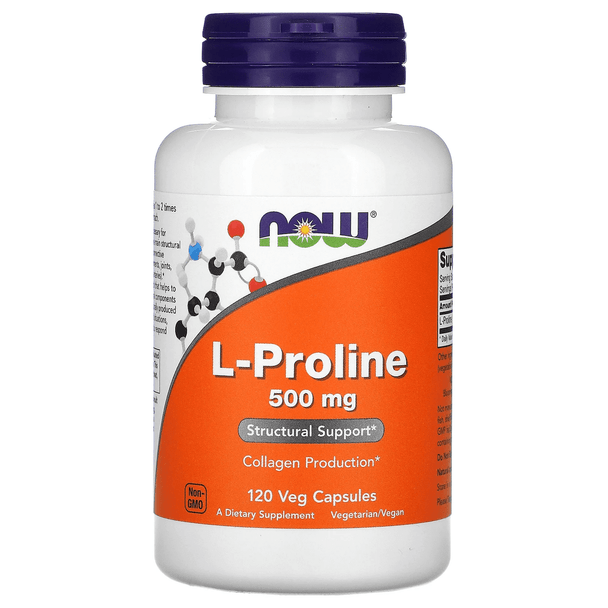  Now Foods L-Proline 500mg 120 Vege Caps 