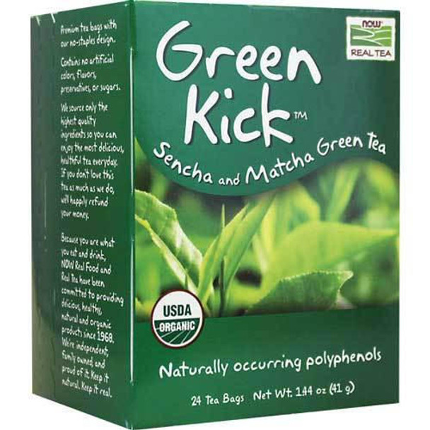  Now Foods Green Kick Sencha and Matcha Green Tea 24 Bags 