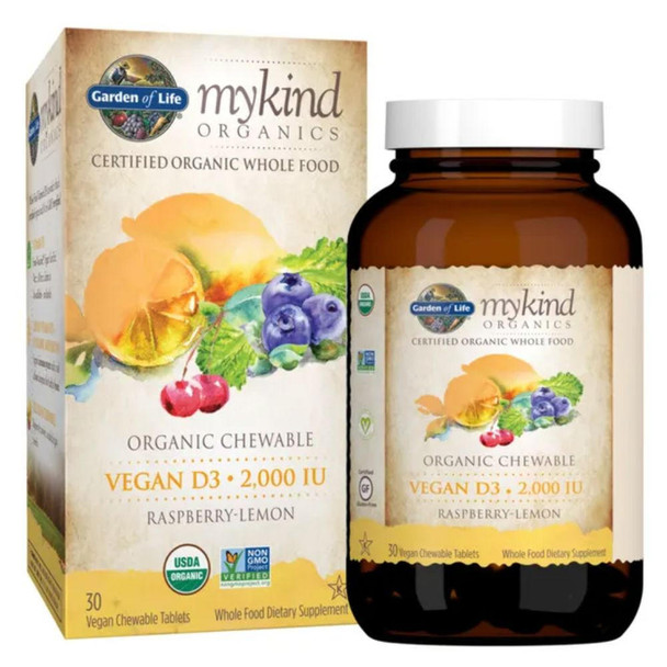  Garden of Life mykind Organics Vitamin D3 30 Chewables 