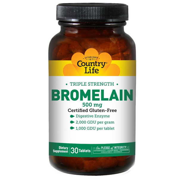  Country Life Bromelain 500mg 30 Tabs 