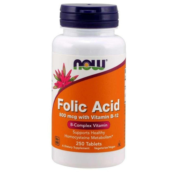  Now Foods Folic Acid 800mcg 250 Tablets 