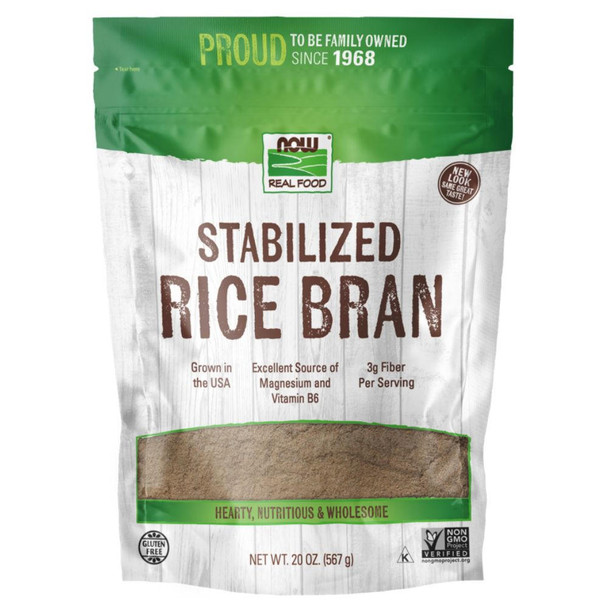  Now Foods Stabilized Rice Bran 20oz 