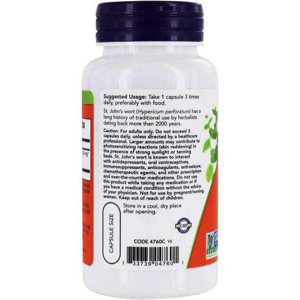  Now Foods St. John's Wort 300mg 100 Capsules 