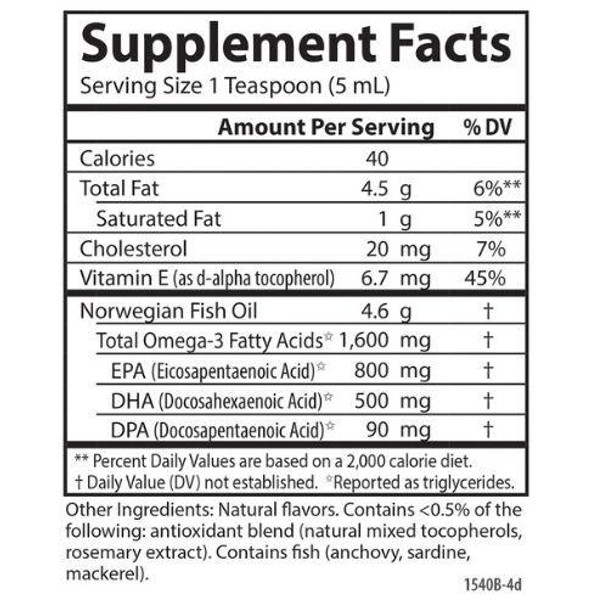  Carlson Finest Fish Oil Liquid Omega 3 Lemon Flavor 500mL 