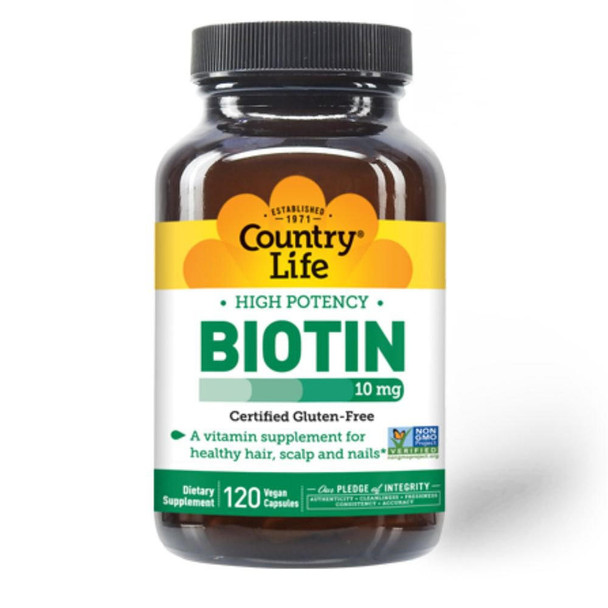  Country Life Biotin 10mg 120 Capsules 