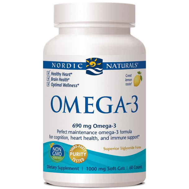  Nordic Naturals Omega 3 Formula Lemon Flavor 60 SoftGels 