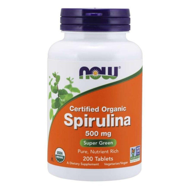  Now Foods Organic Spirulina 500mg 200 Tablets 