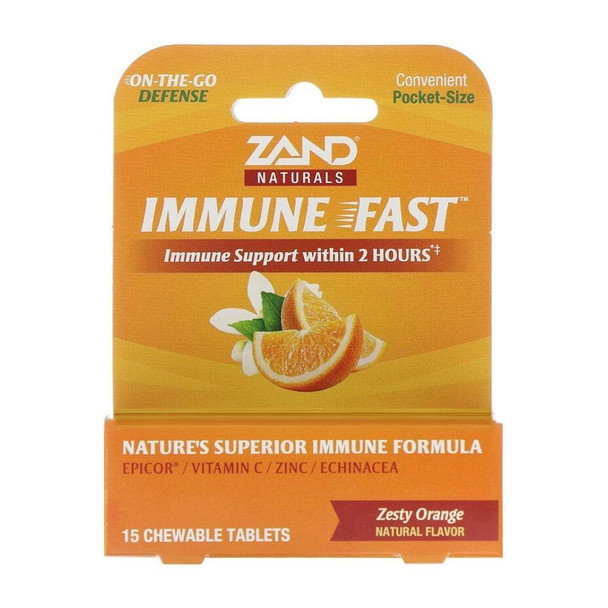  Zand Immune Fast Zesty Orange 15 Chewable Tablets 