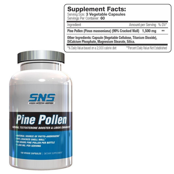  Serious Nutrition Solutions Pine Pollen 180 Capsules 