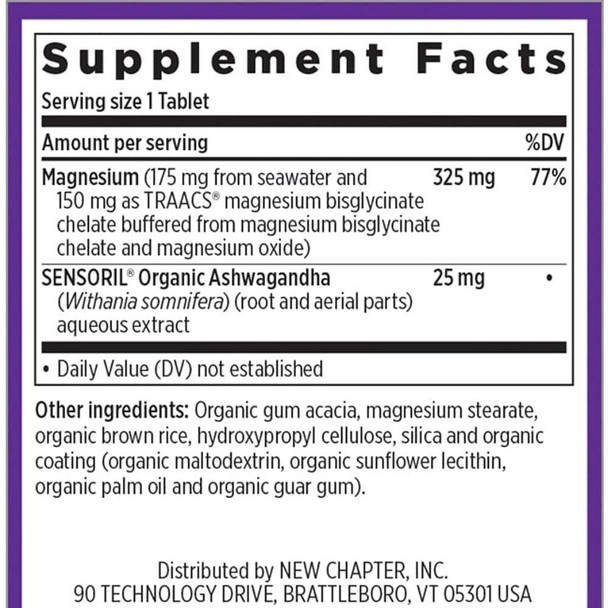  New Chapter Magnesium + Ashwagandha 60 Tablets 