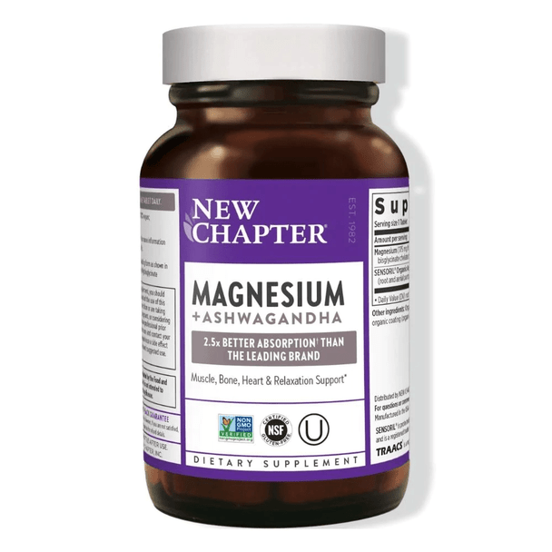  New Chapter Magnesium + Ashwagandha 60 Tablets 