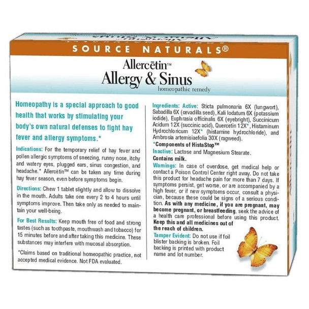  Source Naturals Allercetin Allergy and Sinus 48 Tablets 