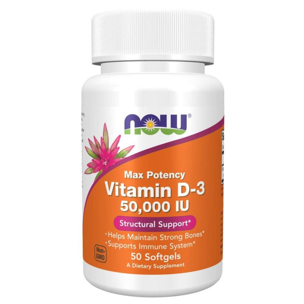  Now Foods Vitamin D3 50,000IU 50 Softgels 