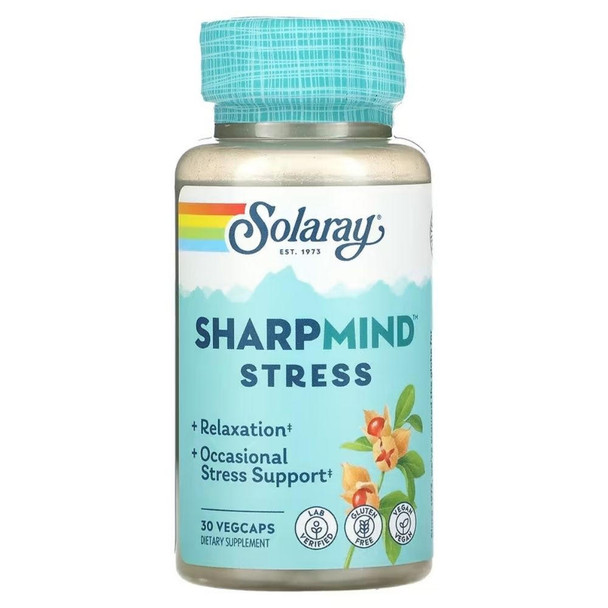  Solaray Sharp Mind Nootropics Stress 30 Capsules 