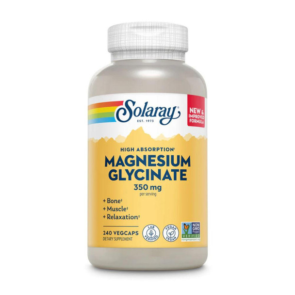  Solaray Magnesium Glycinate 350mg 240 Capsules 