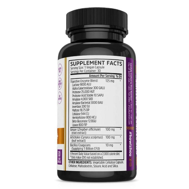  ZHOU Bloat Blast+ 30 Capsules 