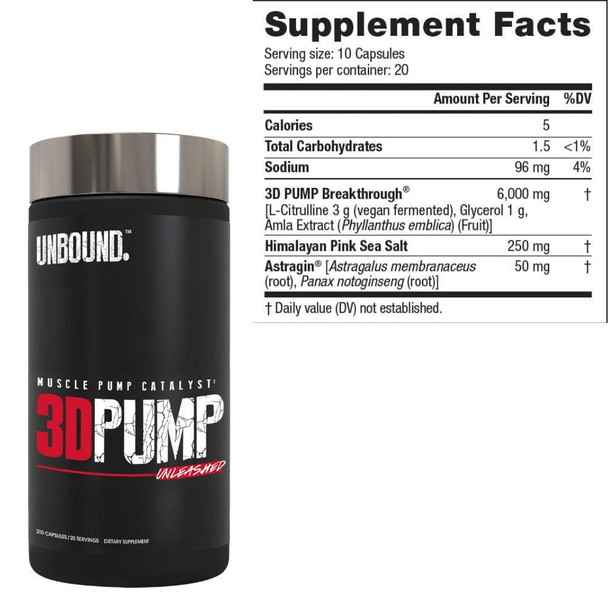  Unbound 3D Pump 200 Capsules 