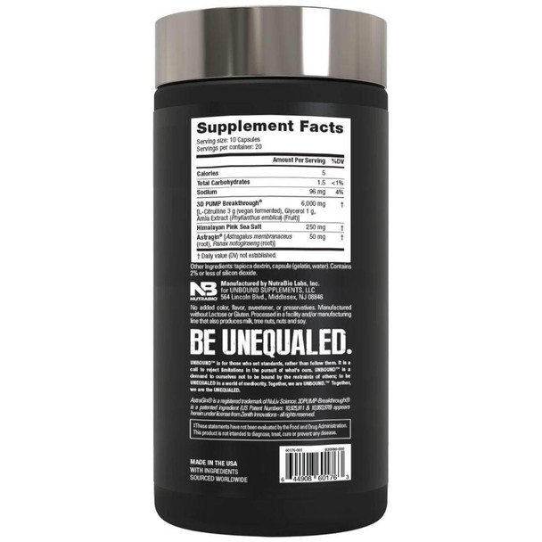  Unbound 3D Pump 200 Capsules 