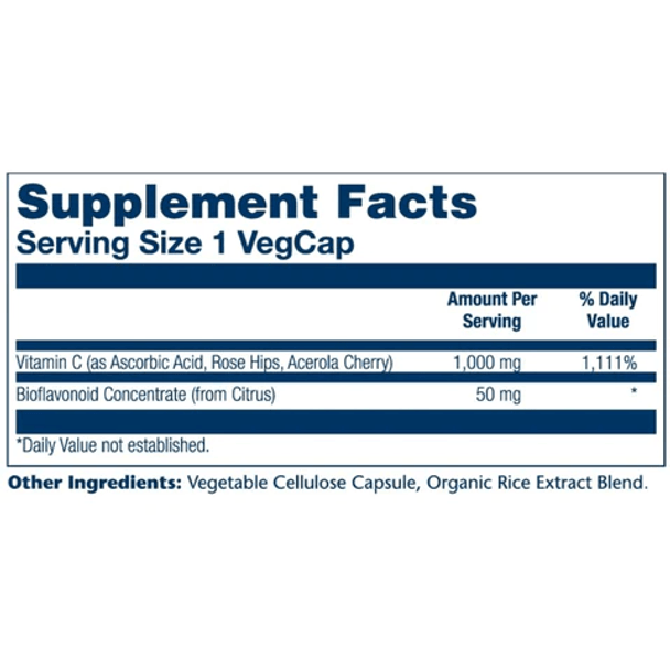  Solaray Vitamin C w/ Bioflavonoid Concentrate 1000mg 100 Caps 