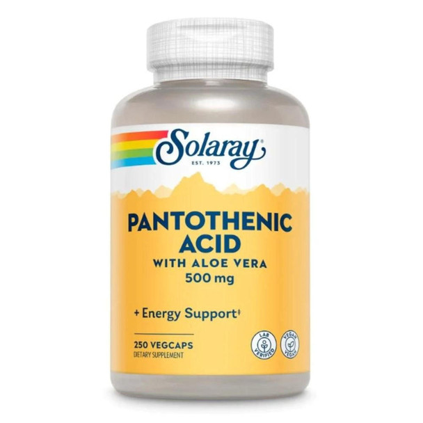  Solaray Pantothenic Acid 500mg 250 Capsules 