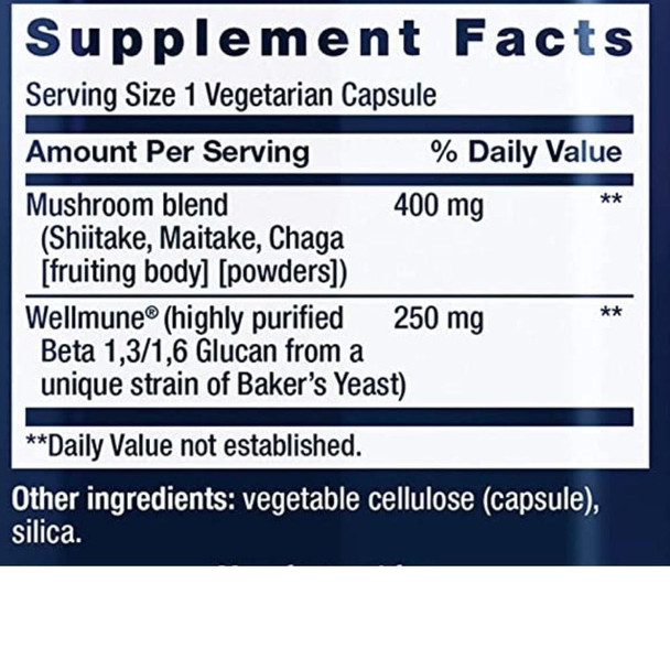  Life Extension Mushroom Immune w/ Beta Glucans 30 Capsules 