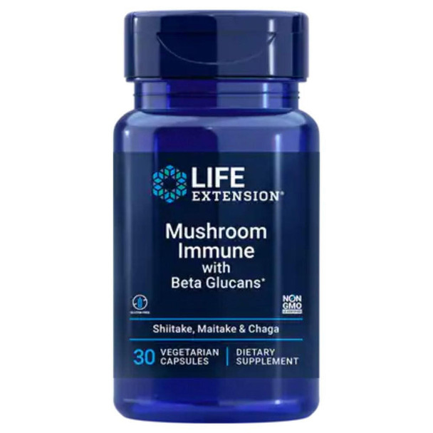 Life Extension Mushroom Immune w/ Beta Glucans 30 Capsules 
