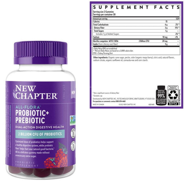  New Chapter All-Flora Probiotic + Prebiotic 60 Gummies 