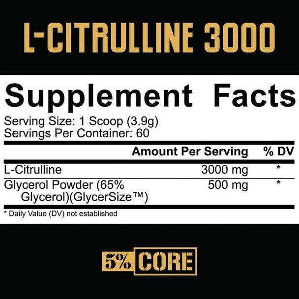 5% Nutrition 5% L-Citrulline 3000 60 Servings 