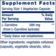 Life Extension L-Carnitine 500mg 30 Caps 