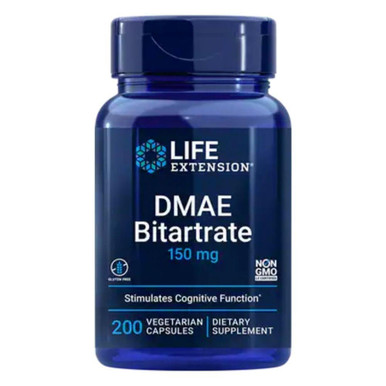 Life Extension DMAE Bitartrate (dimethylaminoethanol) 150mg 200 Caps