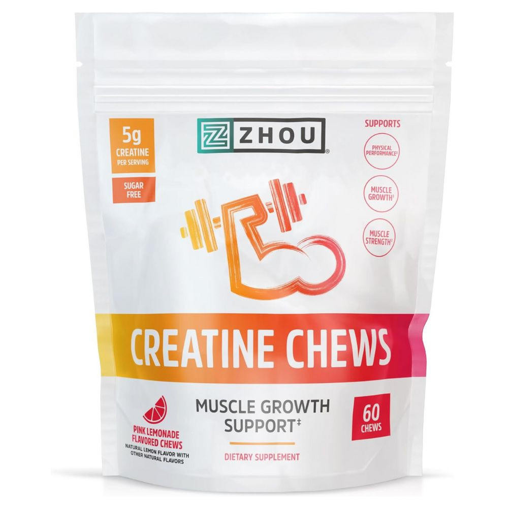 Image of Zhou Creatine Chews Pink Lemonade 60 Count