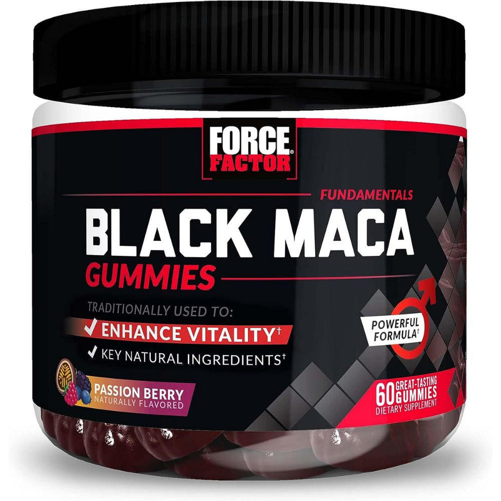Image of Force Factor Black Maca Gummies Passion Berry 60 Count