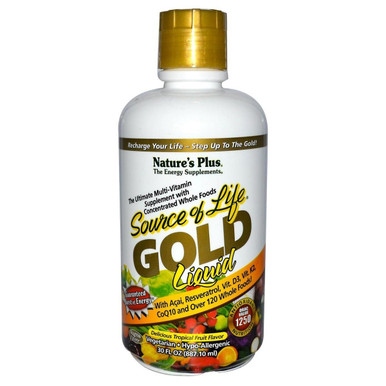 Nature's Plus Source of Life Gold Liquid Delicious Tropical Fruit Flavor 30 Fl Oz
