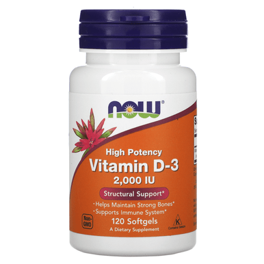 Now Foods Vit D-3 2000 IU 120 Softgels