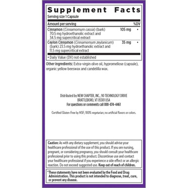 New Chapter Cinnamon Force 30 Capsules