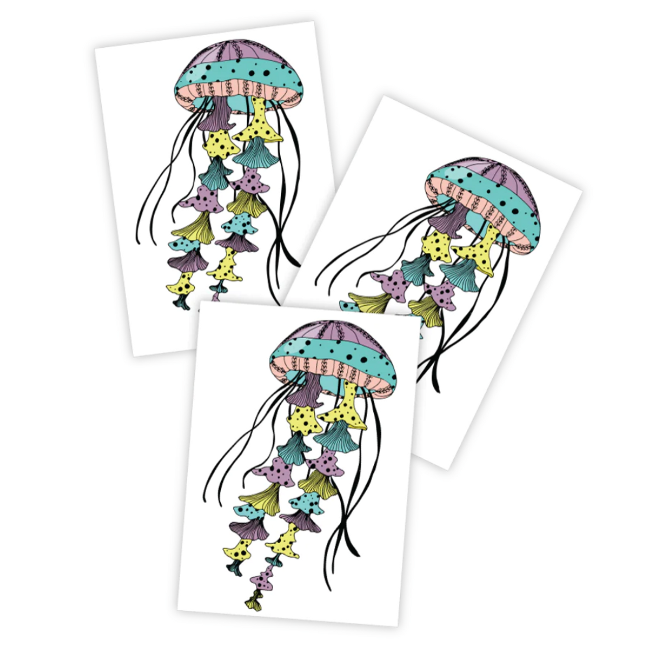 detailed amazing tattoo stencil of a jellyfish floral | Stable Diffusion