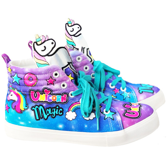 Kids Unicorn Hi-Top Shoes