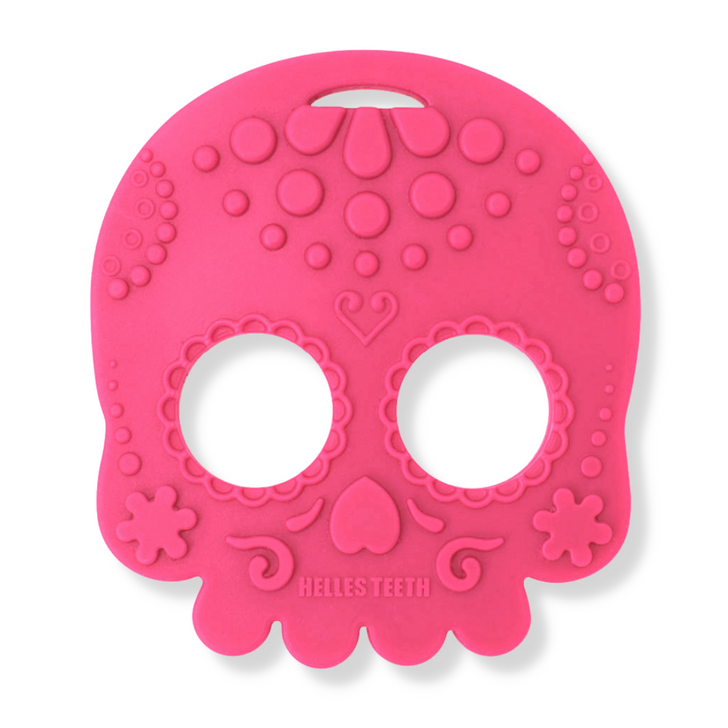 Pink Sugar Skull Teether Toy by Helles Teeth
