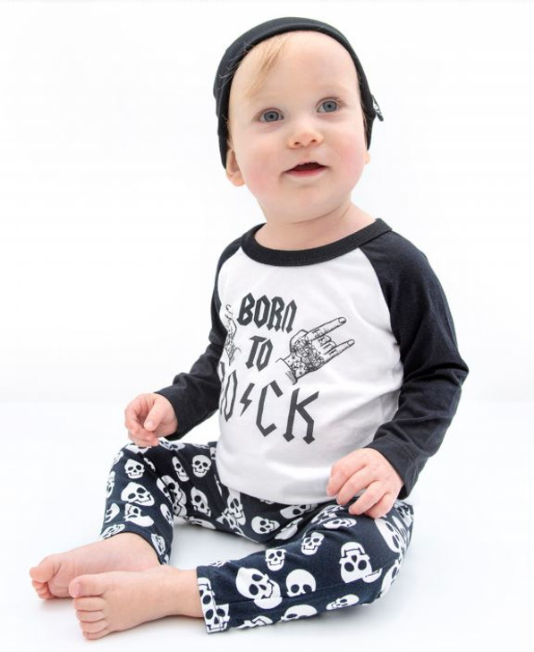 Six Bunnies Born to Rock Baby Pyjama Set