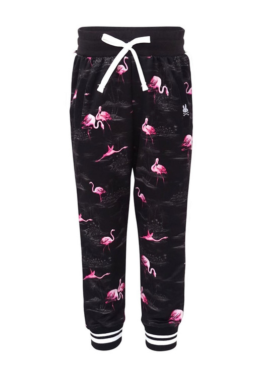 Six Bunnise Flamingos Girls Retro Comfy Trackpants