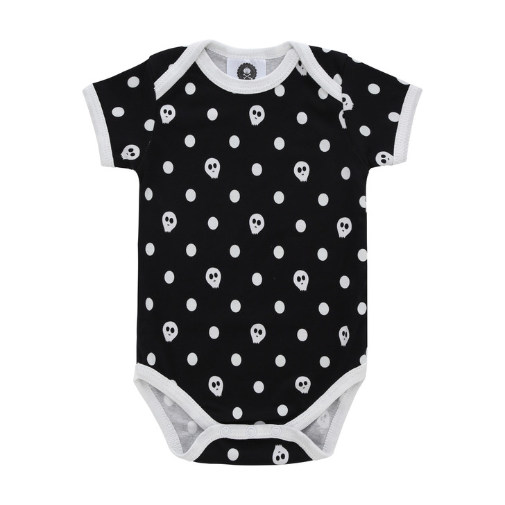 Polka Skull Bows Short Romper